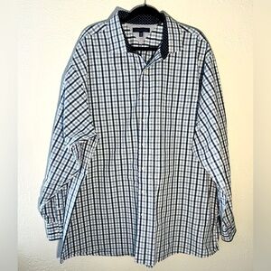 Tommy Hilfiger Mens Blue Checker Size 19 36/37  Button Up Preppy Shirt